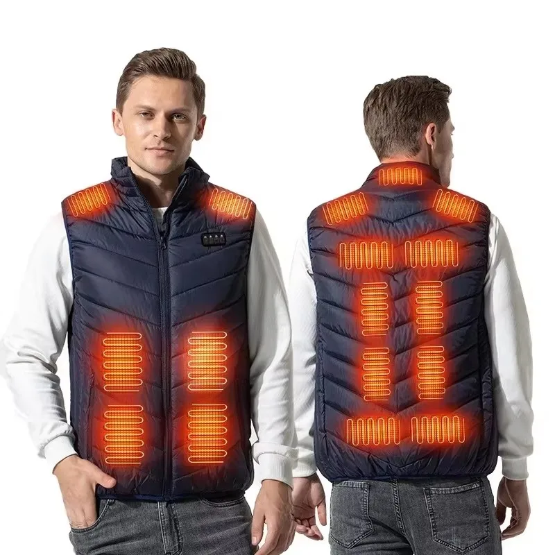 Men USB Infrared 17 Heating Areas Vest Jacket Men Winter Electric Heated Vest Waistcoat For Sports Hiking Oversized 5XL - Image 4