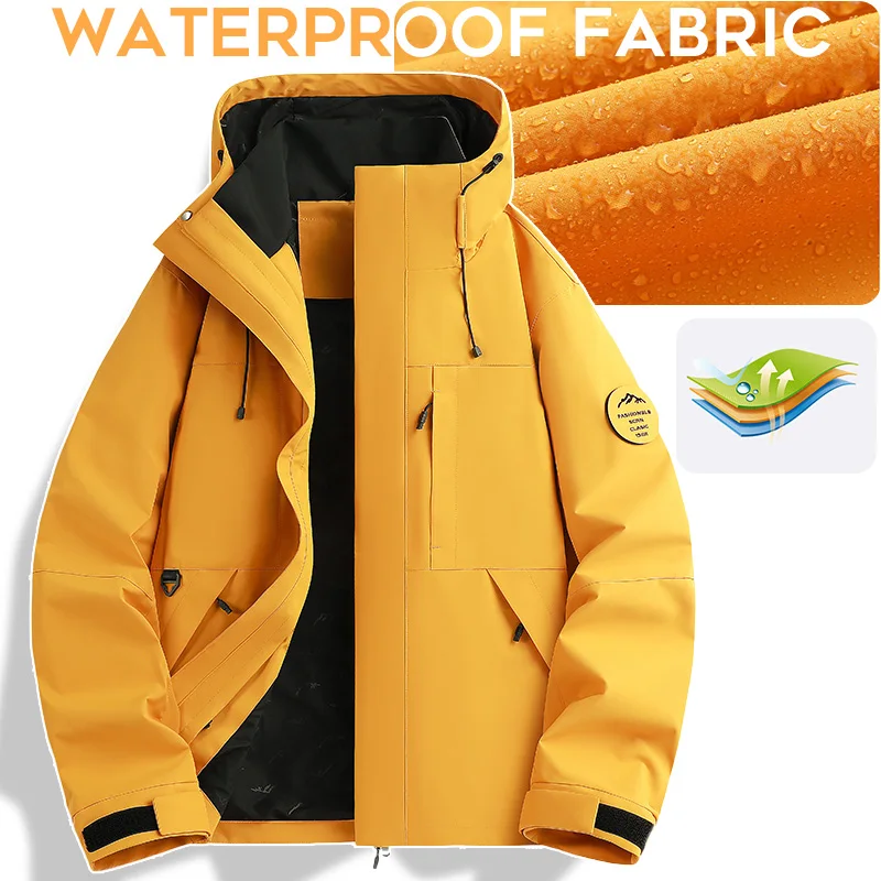 Men Waterproof Hiking Jackets Unisex Hooded Outdoor Fishing Trekking Windbreaker Spring Autumn Women's Lightweight Camping Coats
