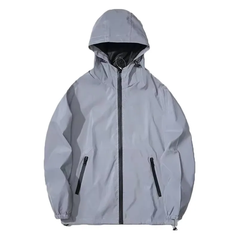 Men's Night Reflective Jackets Fashion Outdoor Windproof Party Dance Hoodeds Coats Hip Hop Streetwear Couples Clothing S-5XL - Image 5