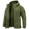 Men's Tactical Fleece Jacket Winter Warm Full Zip Military Hoodies Multi-Pockets Hiking Hunting Outdoor Coats