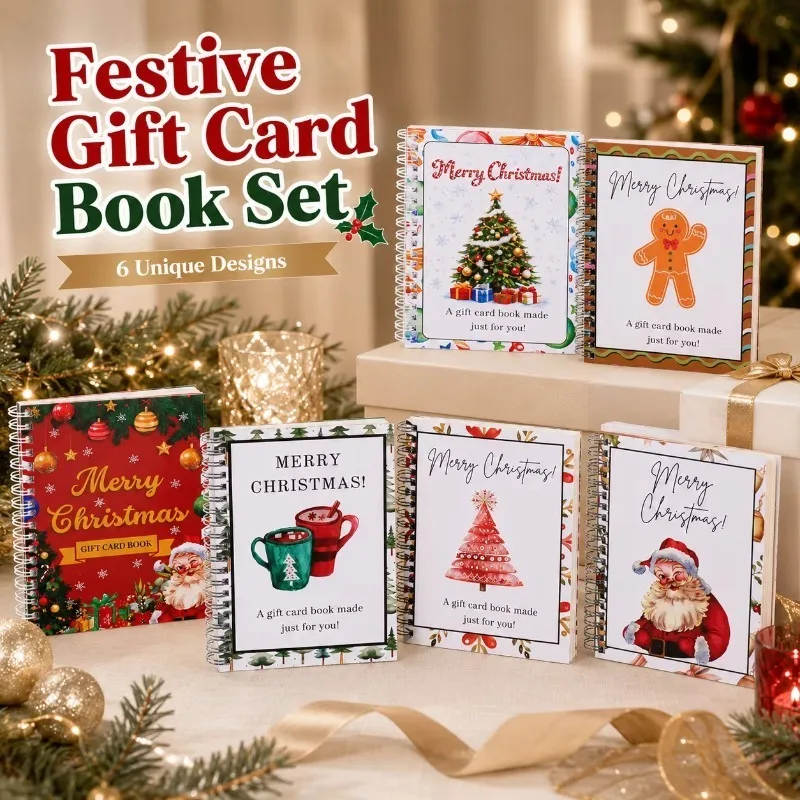 Merry Christmas Gift Card Book, Merry Christmas Gift Cards, 5x7 Color Spiral Bound Card Book, DIY Personalized Xmas Gifts - Image 2