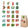 Merry Christmas Stickers Advent Calendar Number Sticker Handmade Cookie Candy Gift Seal Label Paper Sticker Christmas Decoration