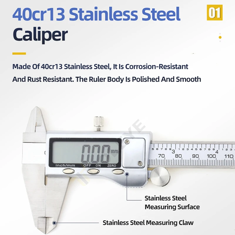 Metal Caliper Digital Pachometer Professional Vernier Caliber Measuring Tools Woodworking Thickness Gauge Depth Electronic Ruler - Image 3