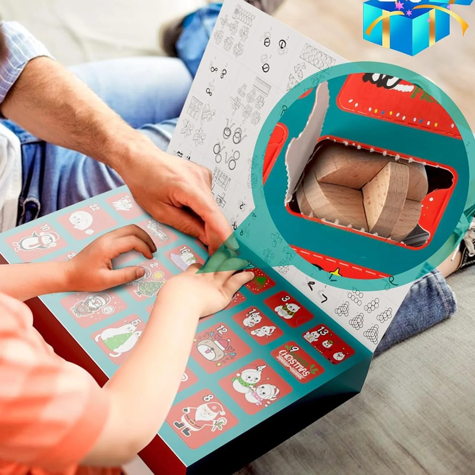Metal Puzzle Christmas Advent Calendar Gifts Box Ruban Lock Puzzle Xmas Countdown Calendar Box Brain Teaser Fidget Toy - Image 6