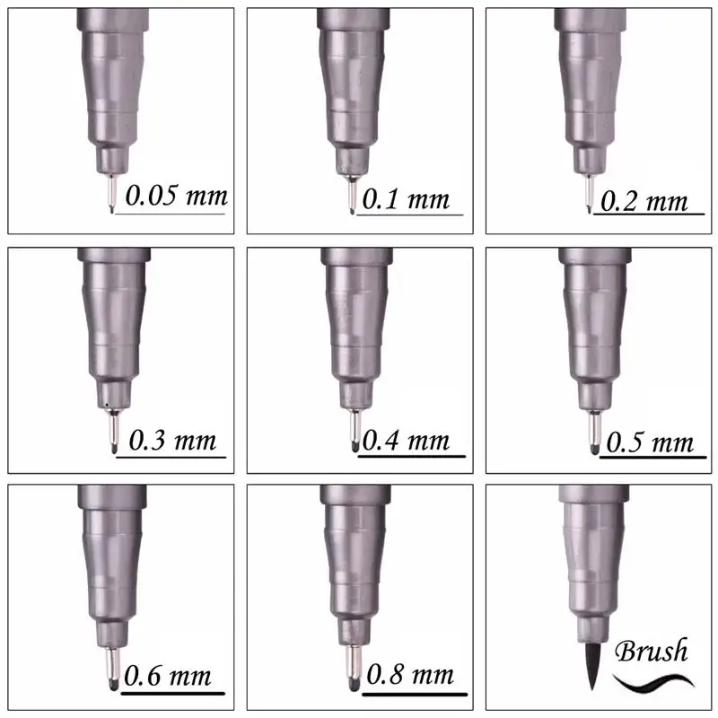 Micron Ink Marker Pen Sketch Stationery Set Art Supplies Drawing Pen Pigment Liner Sketching Needle Pen - Image 4