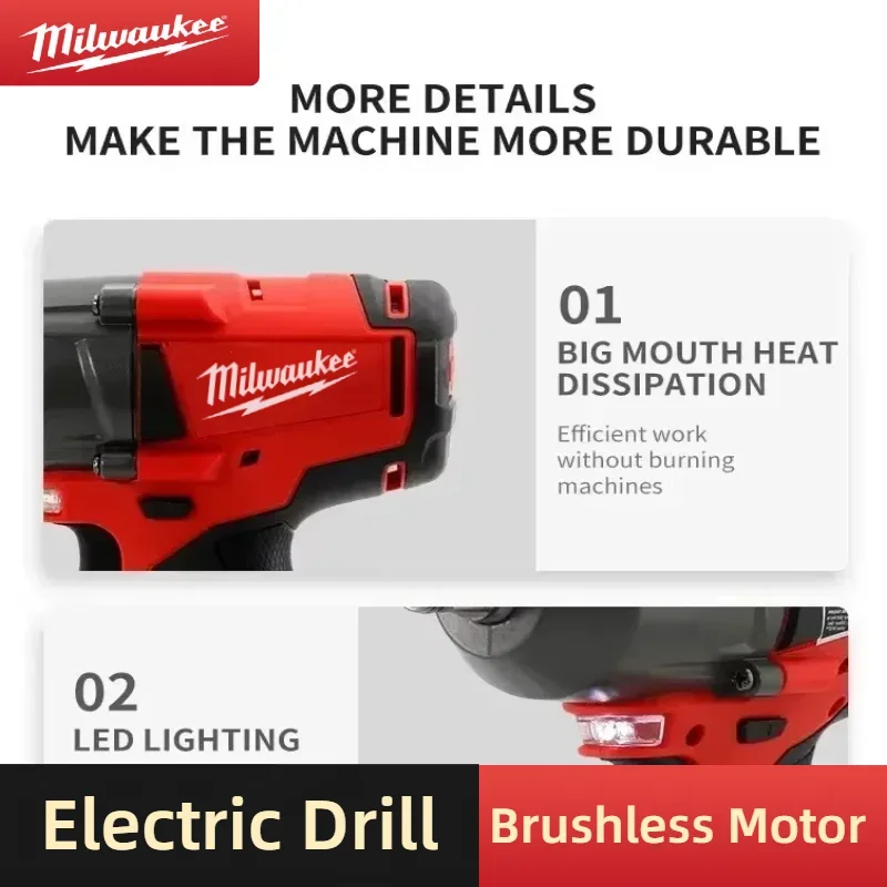 Milwaukee 1300NM NEW Electric Brushless Wrench 18V Cordless Impact Wrench 1/2 Inch Square drive Repair HIGH TORQUE Power Tools - Image 5