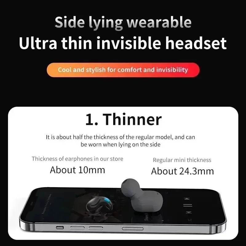 Mini Earpods Wireless Earphone Headphones Noise Reduction Sport Game Sleep Bluetooth 5.3 Earbuds HIFI Stereo Music Headset - Image 5