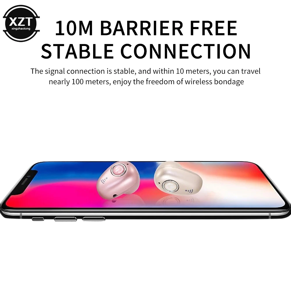 Mini Invisible Ture Wireless Earphone Bluetooth-compatibl Headphone Handsfree Hifi Stereo HD Call Headset Earbud With Microphone - Image 4