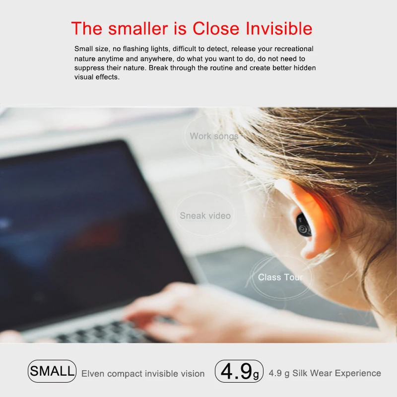 Mini Invisible Ture Wireless Earphone Noise Cancelling Bluetooth Headphones Handsfree Stereo Headset TWS Earbud With Microphone - Image 4