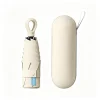 Mini Umbrella Folding Compact 5-Fold Portable with Carabiner Ring Lightweight UPF 50UV Protection Sun-Rain Umbrella Small Size