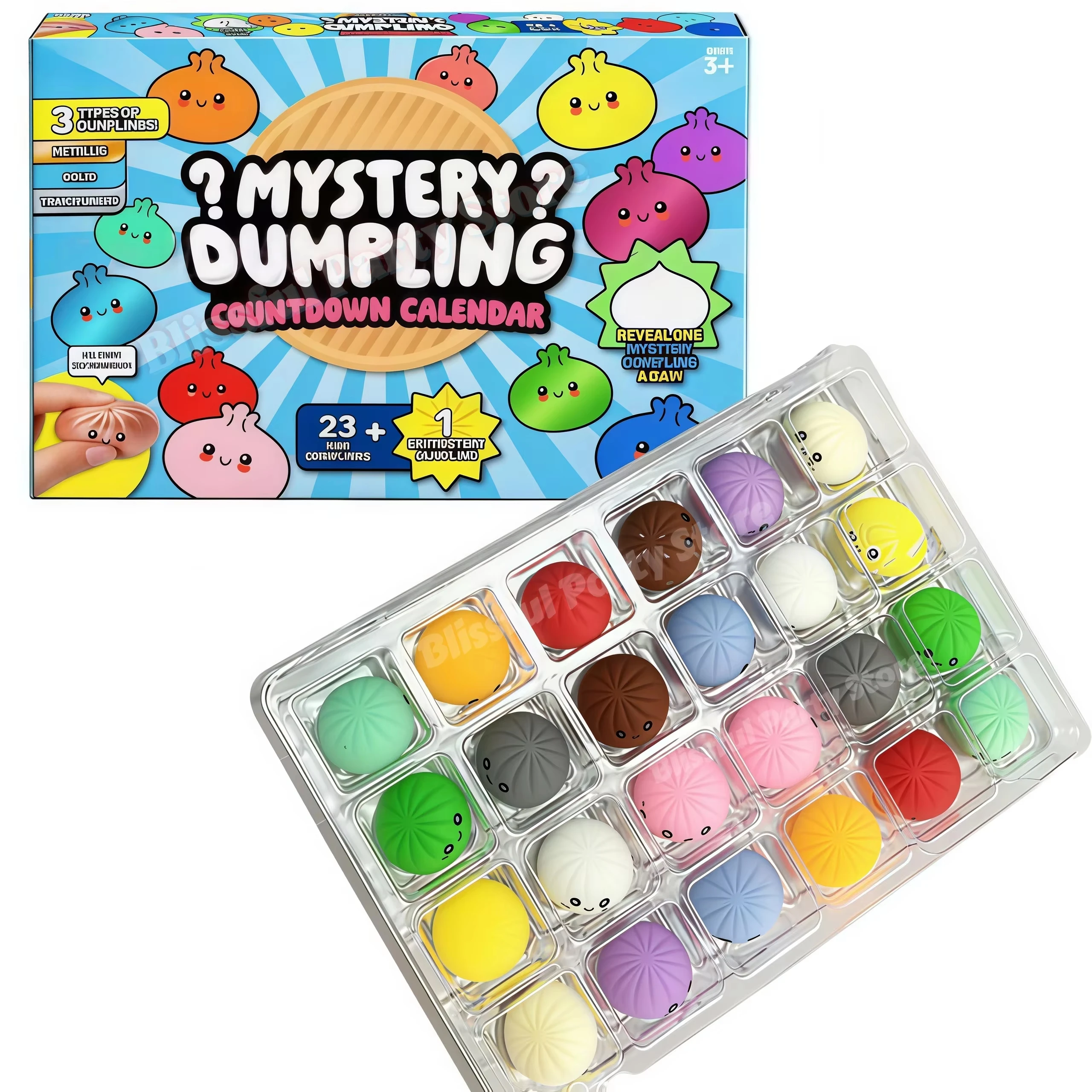 Mix Style Mystery Dumpling Squishy Advent Calendar Box 24 day Countdown Blind Box Xmas Gift Fidget Toy Dumpling Slow Rebound Toy - Image 3