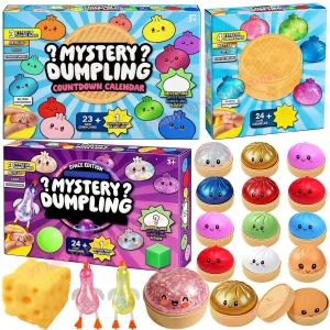 Mix Style Mystery Dumpling Squishy Advent Calendar Box 24 day Countdown Blind Box Xmas Gift Fidget Toy Dumpling Slow Rebound Toy