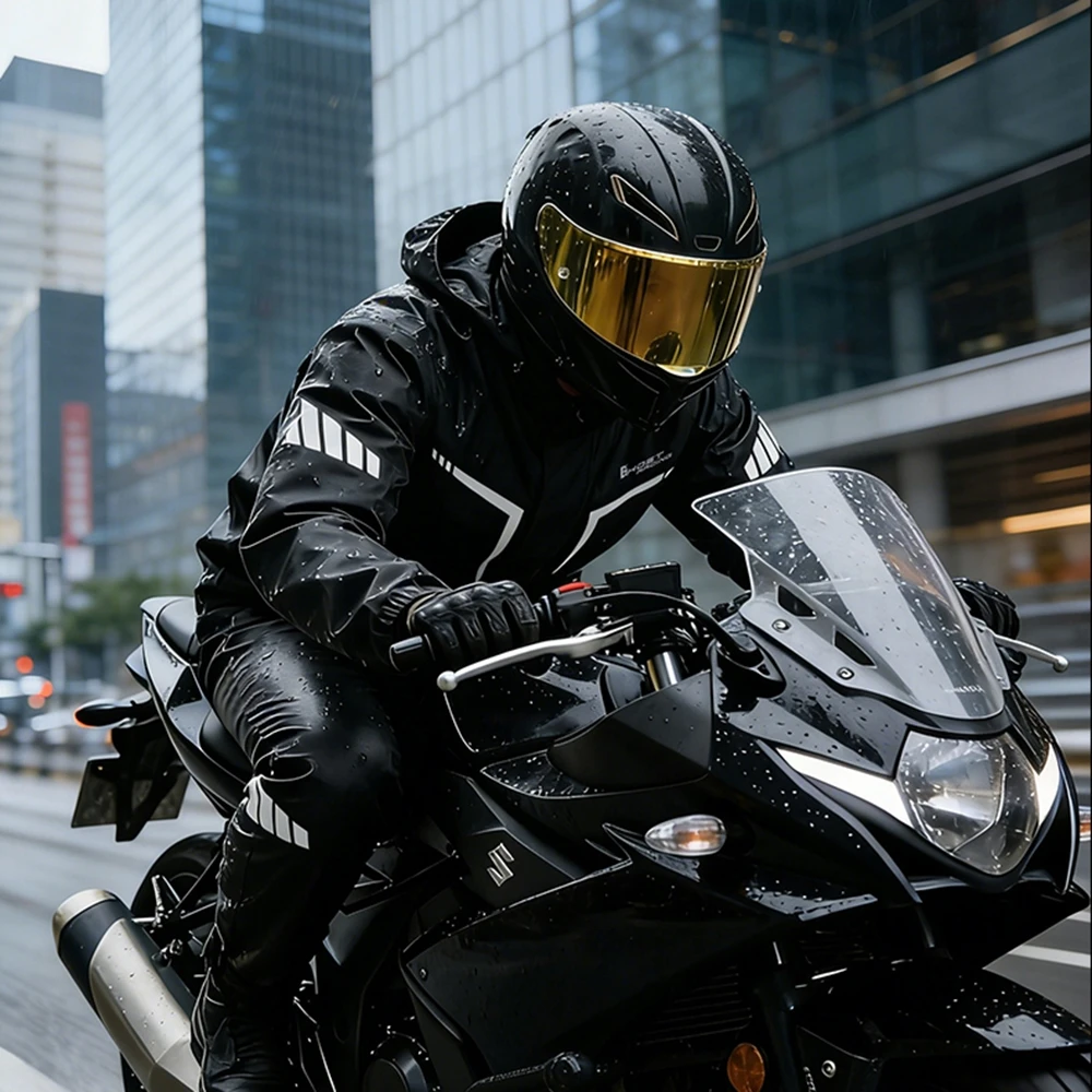 Motorcycle Raincoat Suit Rainstorm Prevention Jacket Pants Camping Hiking Fishing Raincoat Moto Raincoat Motorcyclist Rider Rain