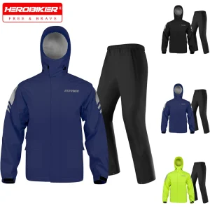 Motorcycle Raincoat Suit Waterproof 100% Rainstorm Prevention Jacket Pants Camping Hiking Fishing Raincoat Moto Raincoat Set