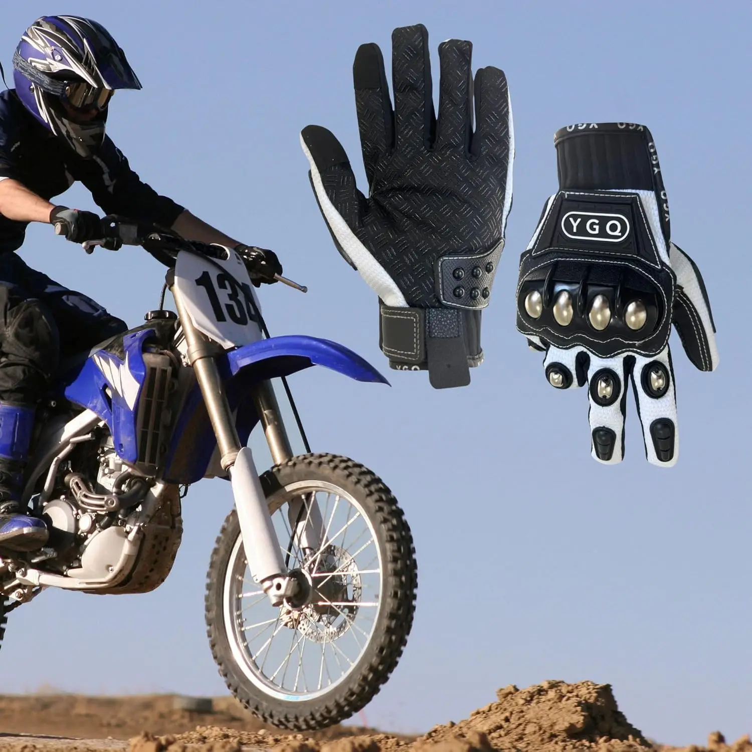 Motorcycle Steel Knuckle Gloves for Men, Motorbike Armoured Protective Touchscreen Gloves with Hard Shell & Palm Padding for Racing Cycling - Image 5