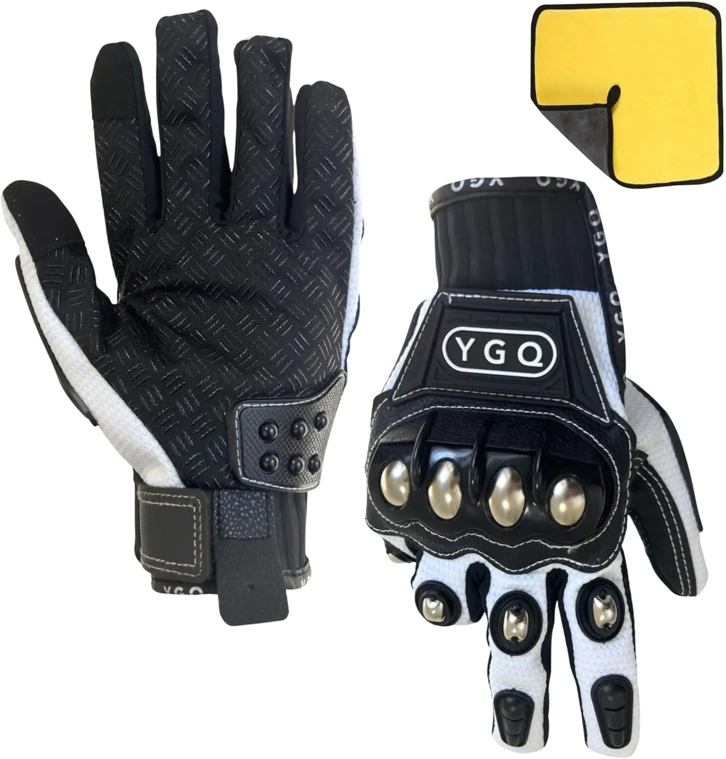 Motorcycle Steel Knuckle Gloves for Men, Motorbike Armoured Protective Touchscreen Gloves with Hard Shell & Palm Padding for Racing Cycling