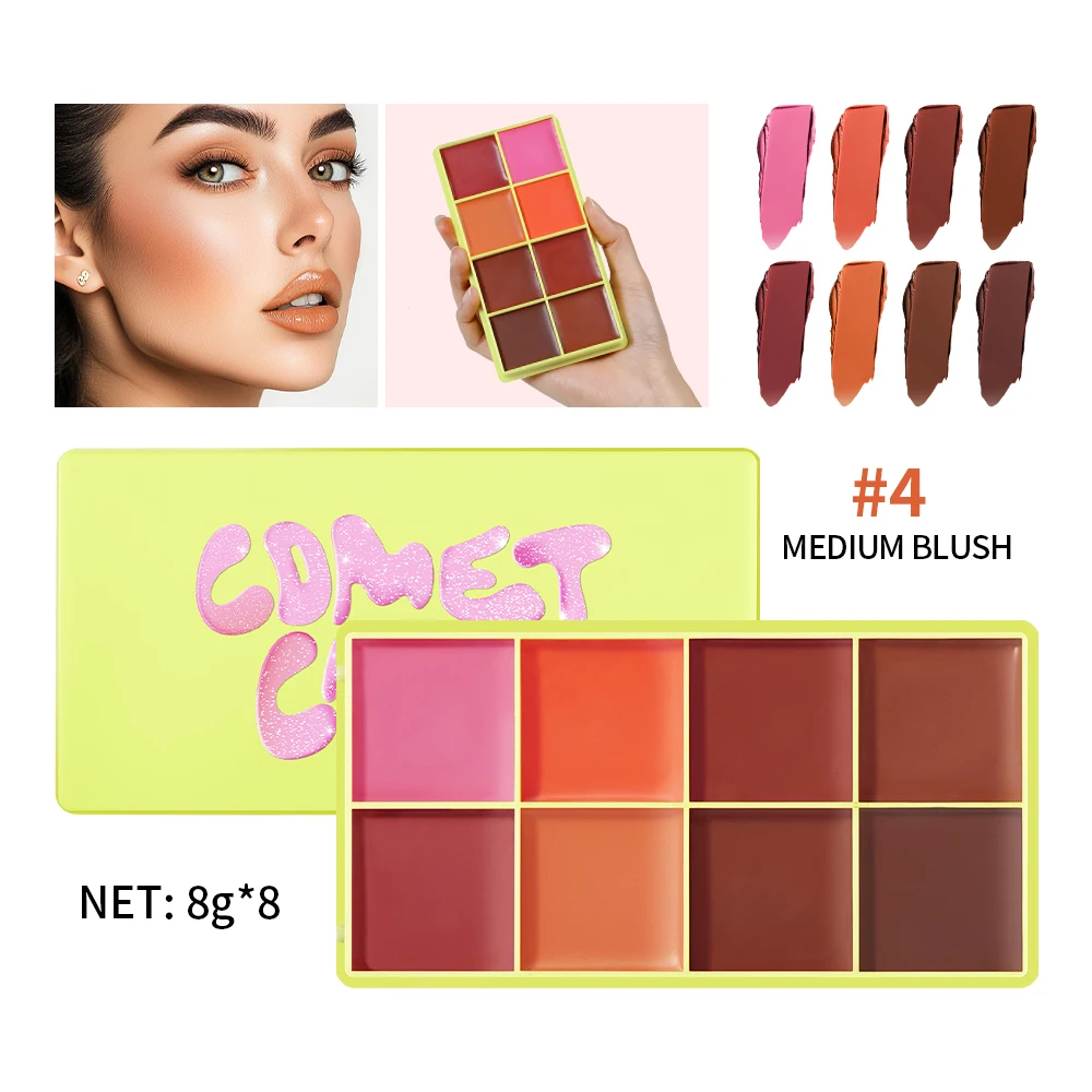 Curve Case Cream Eyebrow Cream Blush Highlighter Palette Matte Shimmer Finishes Shadow Tones Long-Lasting Cosmetics - Image 6