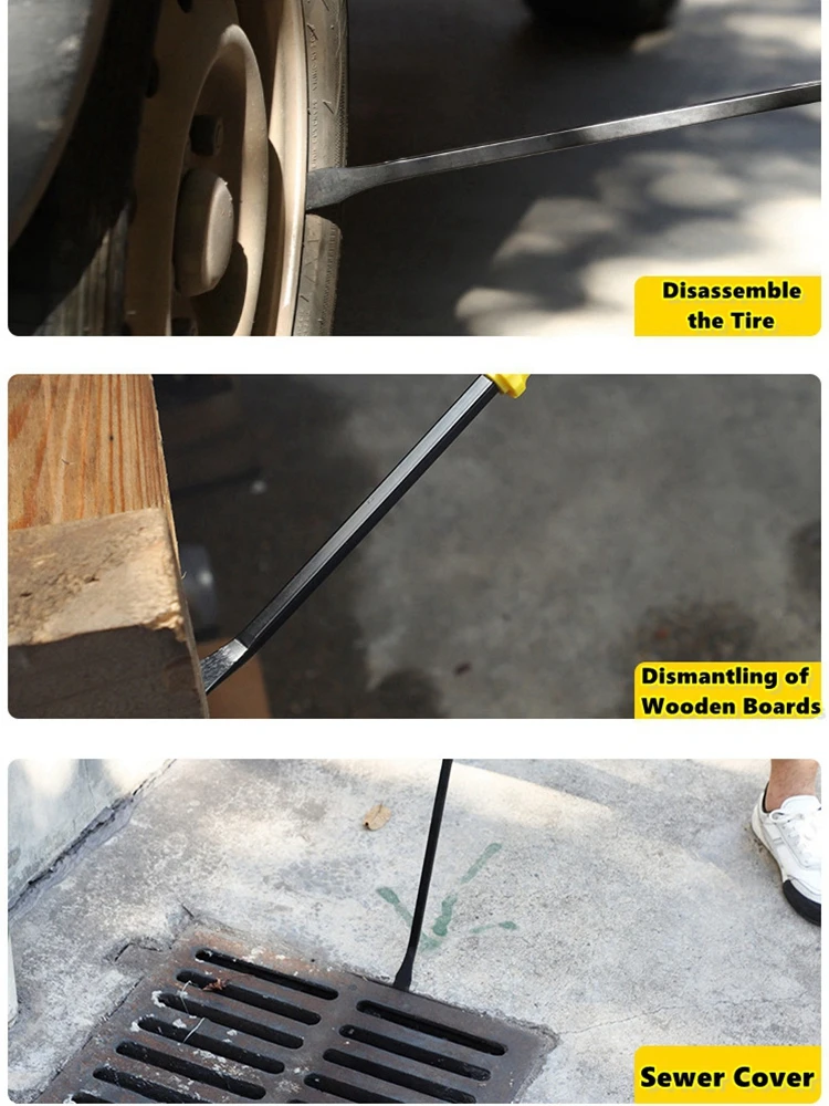 Multi-Function Long Pry Bar 8 12 18 24 inch Motorcycle Tire Crowbar Strike Cap Nail Puller Heavy Duty Car Repair Hand Tools CV-R - Image 6