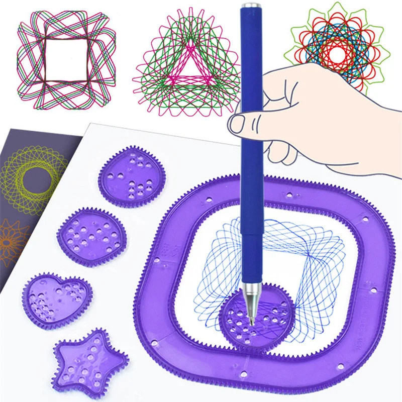 Multi-function Geometric Ruler Drawing Painting Spirograph Tools Kit for Children Educational Coloring Spiral Gears Drafting Toy - Image 2