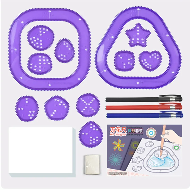 Multi-function Geometric Ruler Drawing Painting Spirograph Tools Kit for Children Educational Coloring Spiral Gears Drafting Toy - Image 3