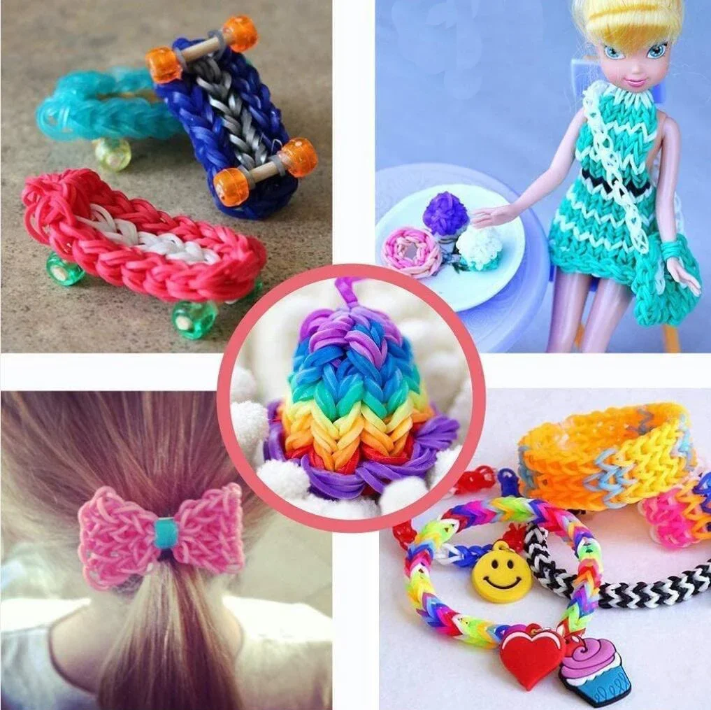 NEW 600pcs Fluorescence Glow Bracelets Making Supplies DIY Rubber Loom Bands Wrist Necklaces for Girls Party Supplies Boy Toys - Image 2