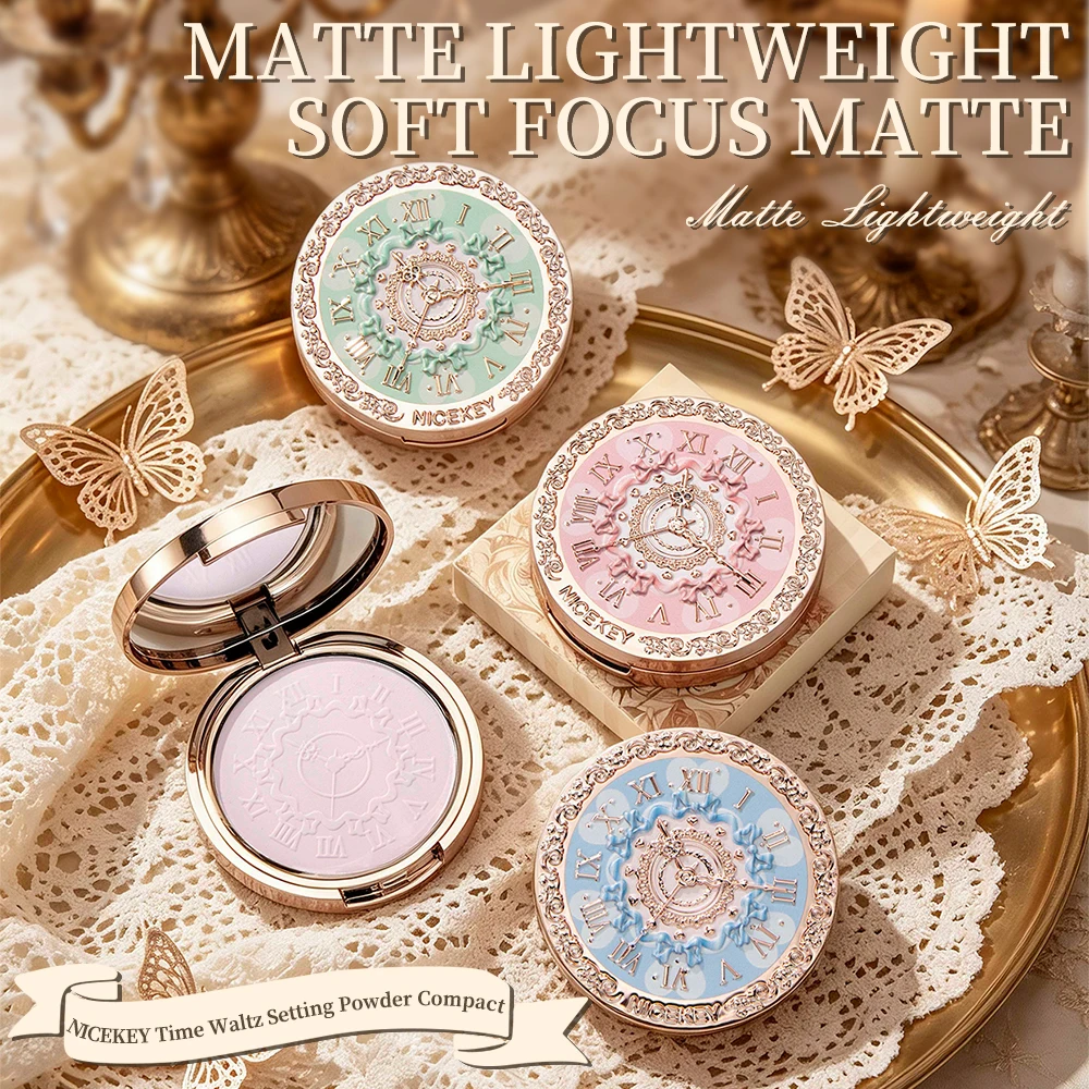 NICEKEY Soft Focus Matte Pressed Powder Palette Silky Texture Lasting Concealer Setting Powder Makeup Brightening Face Cosmetics - Image 2