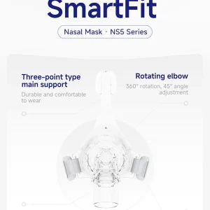 NS5 Series Nasal Mask for Sleep Apnea Anti-Snoring Medical CPAP Equipment Wide Field of View Unobstructed Accessory