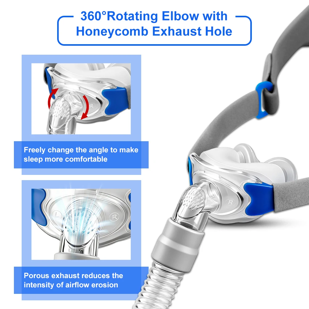 Nasal Pillow CPAP Replacement Kit with Headgear Strap, 3 Cushions, Tubing Hose and Frame All-in-One CPAP Replacement Mask Set - Image 4