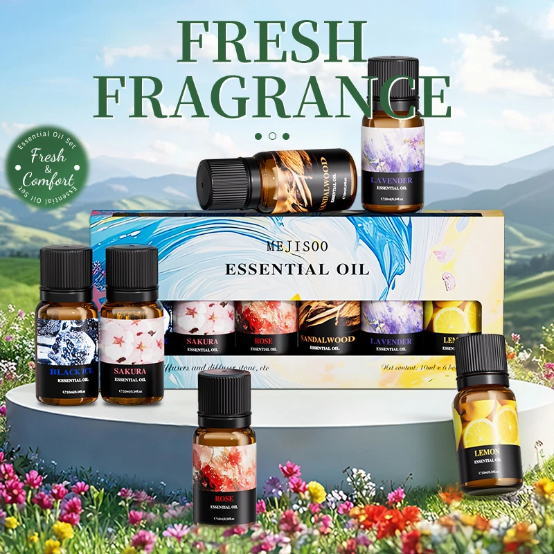 Natural Plant Aromatherapy Essential Oil Set,Air Conditioning Perfume Refill Aroma Diffuser Fragrance Humidifier Air Freshener