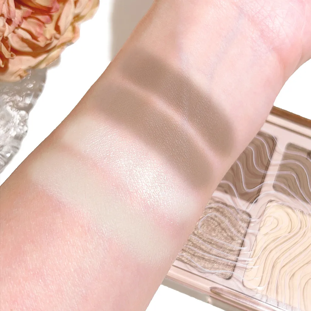 Natural Stereoscopic Face Powder Palette Matte Bronzer Contour Shading Multifunctional Highlighter Cosmetic Blush Gift - Image 6
