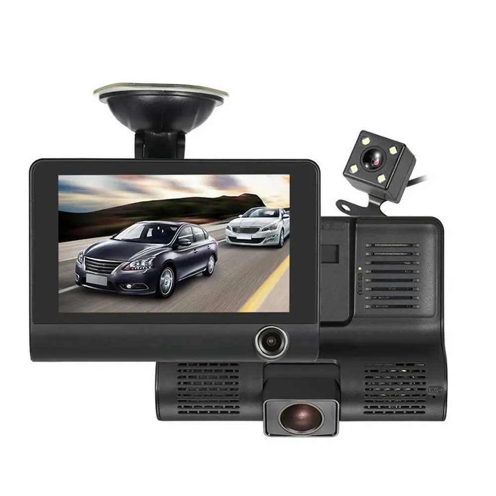 New 1080P 3-Lens Dash Cam Full HD 170° Wide Angle Car DVR Recorder G-Sensor Rear Camera for Car - Image 3