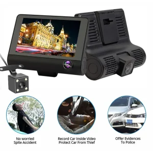 New 1080P 3-Lens Dash Cam Full HD 170° Wide Angle Car DVR Recorder G-Sensor Rear Camera for Car