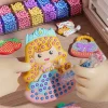 New Beads Pen Painting Handicraft Set for Kids Creative Handmade Sticker DIY Princess Rainbow Cake Keychain as a Gift for Kids