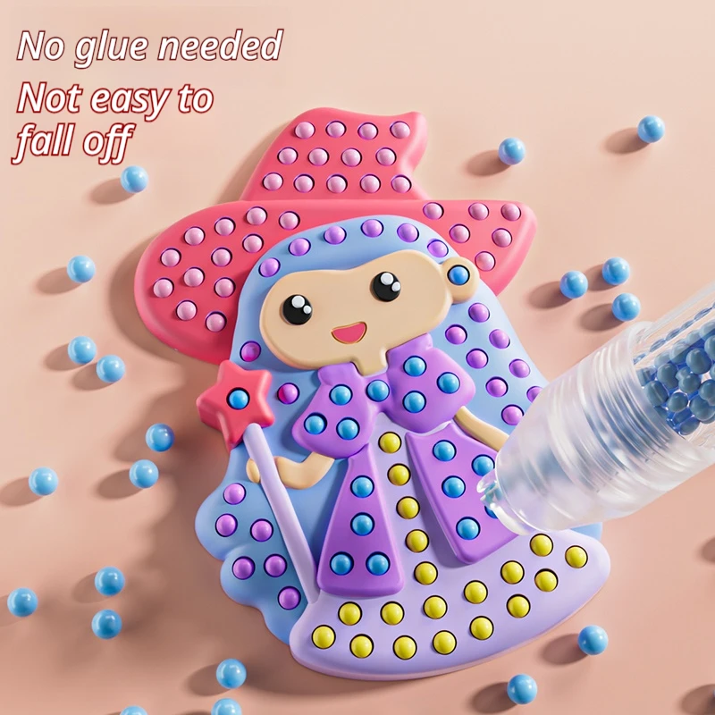 New Beads Pen Painting Handicraft Set for Kids Creative Handmade Sticker DIY Princess Rainbow Cake Keychain as a Gift for Kids - Image 3
