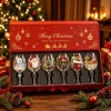 New Christmas Art Wine Goblet Festive Pattern Decor Glass Cup Xmas Stocking Gingerbread Snowflake Glass Cup Xmas Table Setting