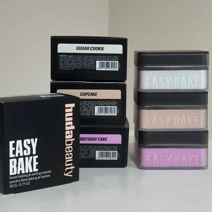 New Color Blocking Huda Easy Bake Fragrance Free Loose Baking and Setting Powder Beauty Oil Control Matte Makeup Setting Spray - Image 3