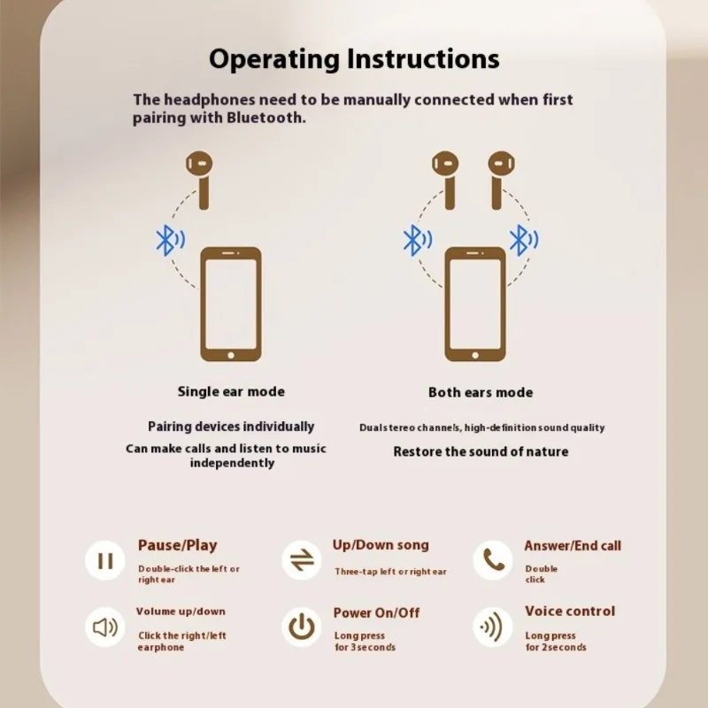 New Cute Q1 Bluetooth Earbuds Wireless In-Ear Noise Cancelling Mini Sports Earphones HD Sound Game Headphone For Xiaomi Airpods - Image 6