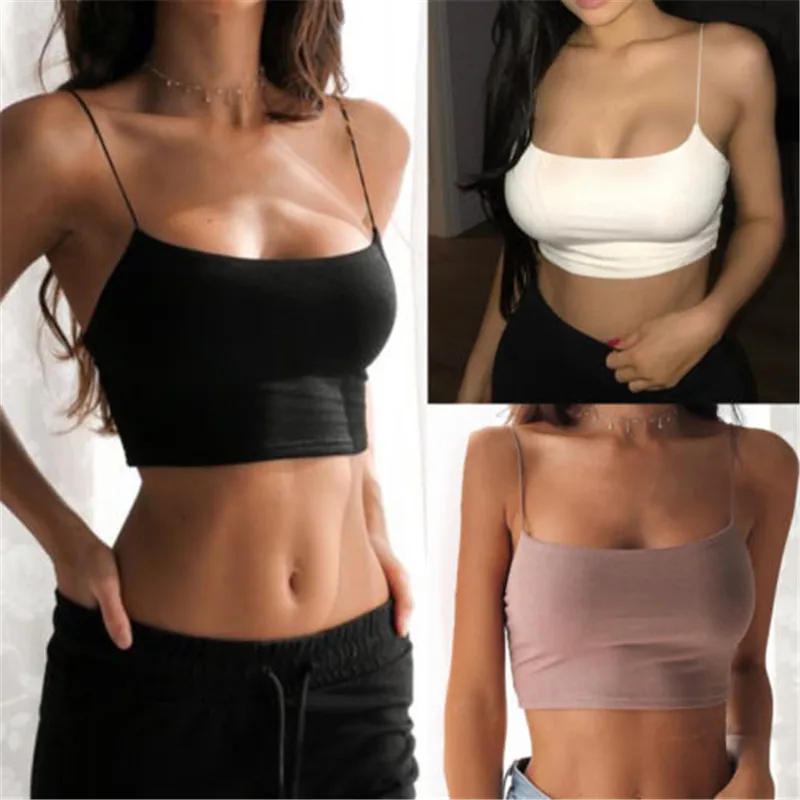 New Fashion Women Sexy Crop Tops Solid Summer Camis Women Casual Tank Tops Vest Sleeveless Crop Tops blusas - Image 4