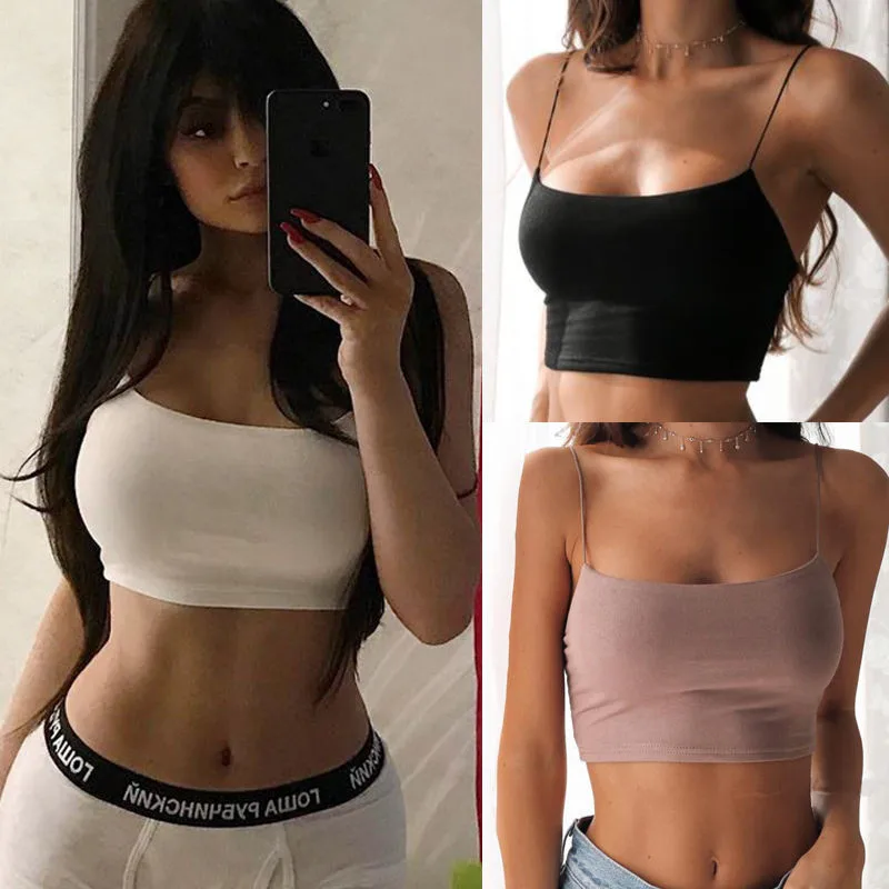 New Fashion Women Sexy Crop Tops Solid Summer Camis Women Casual Tank Tops Vest Sleeveless Crop Tops blusas - Image 5