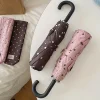 New Instagram High Beauty Wave Point Sun Umbrella for Sunscreen and Rain Protection, Portable, Five Fold Hook, Rain and Rain Pr
