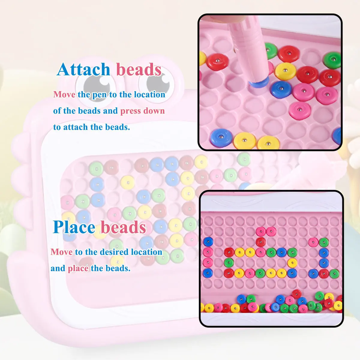 New Kids Magnetic Beads Doodle Board with Puzzle Pen Drawing Toys for Children 3-8 Years Montessori Game Education Gift - Image 2