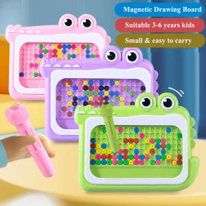 New Kids Magnetic Beads Doodle Board with Puzzle Pen Drawing Toys for Children 3-8 Years Montessori Game Education Gift