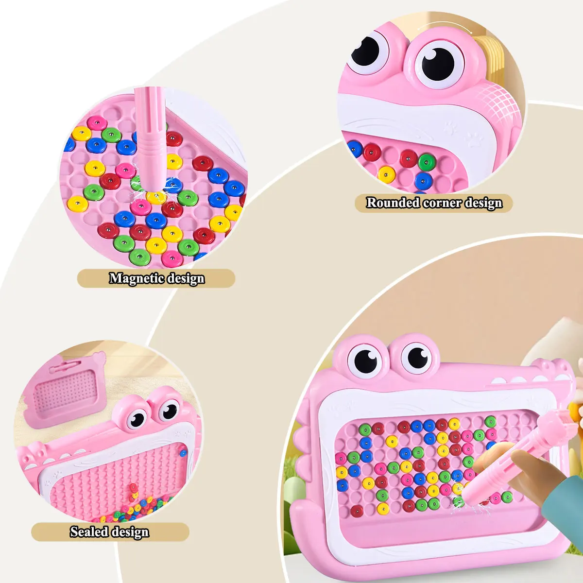 New Kids Magnetic Beads Doodle Board with Puzzle Pen Drawing Toys for Children 3-8 Years Montessori Game Education Gift - Image 5
