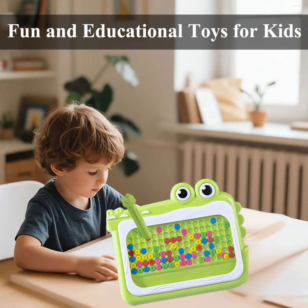New Kids Magnetic Beads Doodle Board with Puzzle Pen Drawing Toys for Children 3-8 Years Montessori Game Education Gift - Image 6