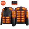 New Men'S Fashion Casual Winter Heated Long Sleeved Cotton Jacket With Usb Smart 24 Zone Heating Warmth Coat (No Power Bank)