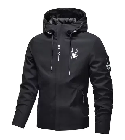 New Men's Premium Hooded Zip-Up Jacket – Windproof Casual Baseball Coat, Stylish Outdoor Look for Spring and Autumn - Image 2