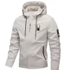 New Men's Premium Hooded Zip-Up Jacket – Windproof Casual Baseball Coat, Stylish Outdoor Look for Spring and Autumn