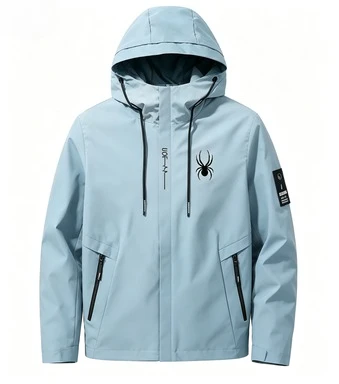 New Men's Premium Hooded Zip-Up Jacket – Windproof Casual Baseball Coat, Stylish Outdoor Look for Spring and Autumn - Image 4