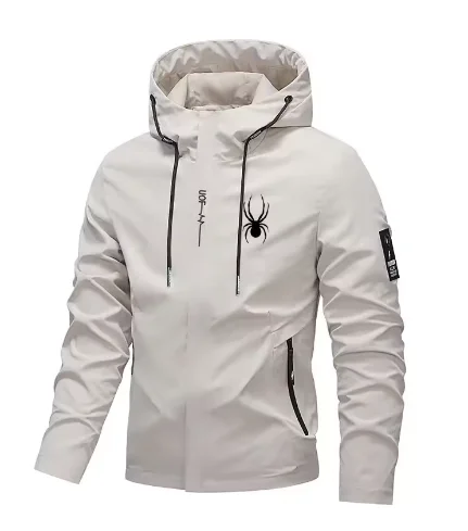New Men's Premium Hooded Zip-Up Jacket – Windproof Casual Baseball Coat, Stylish Outdoor Look for Spring and Autumn