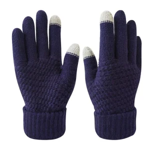 New Solid Color Touch Screen Knitted Gloves For Women Men Winter Outdoor Cycling Warm Knitted Gloves Unisex Daily Wear Touch